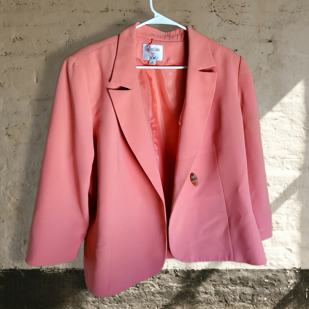 Collections for Le Suit Women Notch Blazer Coral Size 16